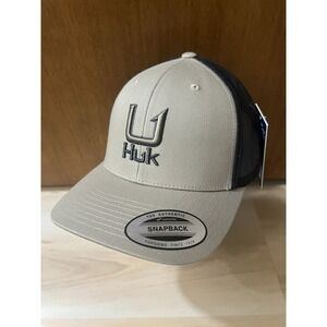 Huk Fishing Snapback Authentic Yupoong Overland Hat Filled Barb U Trucker Mesh